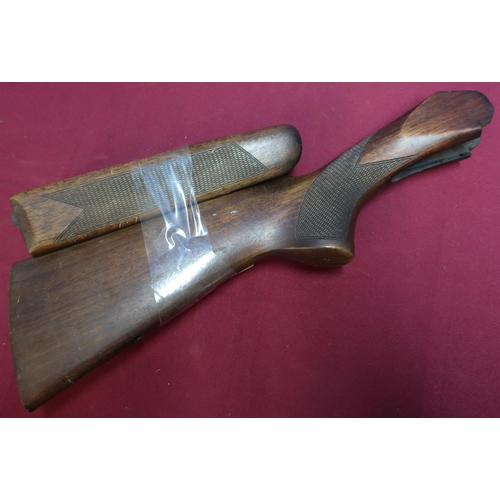 408 - Over & under shotgun pistol grip stock with raised cheek piece and forend