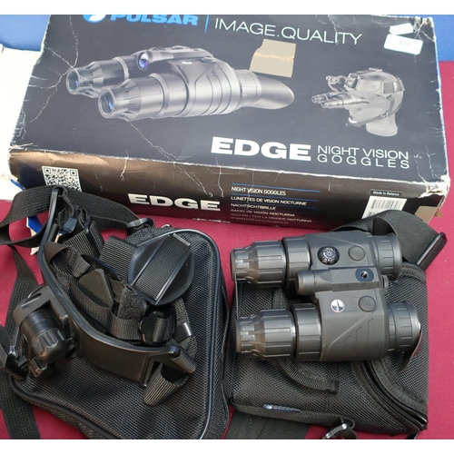 420 - As new Pulsar Edge Night Vision Goggles and head mount set, with carry cases and original card outer... 