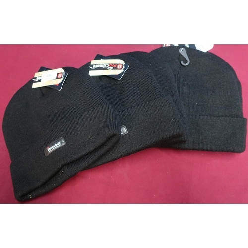 436 - Five new ex shop stock Thinsulate black beanie hats