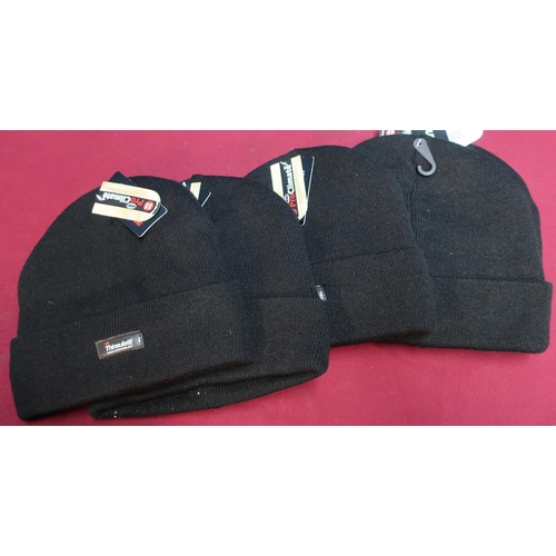 437 - Five new ex shop stock Thinsulate black beanie hats