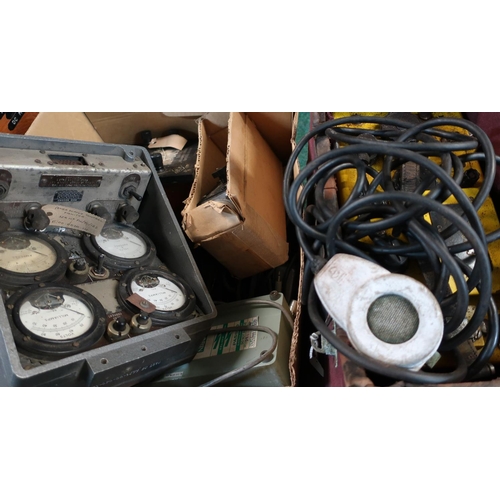 145 - Quantity of various R.E.M.E and other military electronic and comms style equipment including head s... 
