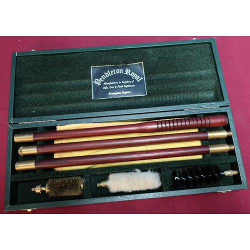 489 - Cased Pendleton Royal 12 bore shotgun cleaning kit