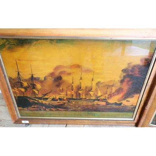 240 - Framed and mounted picture of 'The Battle of the Nile on the Ensuing Morning to the Right Honourable... 