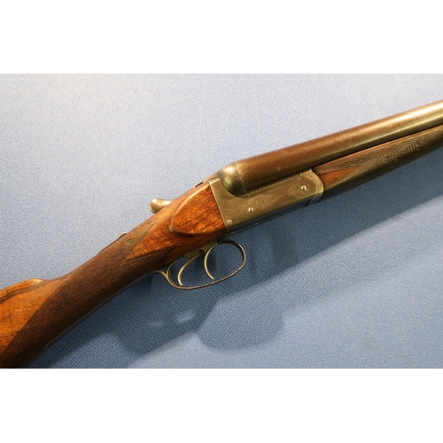 833 - J Wilson of York 12 bore side by side ejector shotgun, with 30 inch damascus barrels, choke CYC and ... 