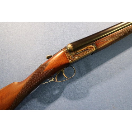 834 - Webley and Scott 12 bore side by side ejector shotgun, with colour hardened action, with 26 inch bar... 