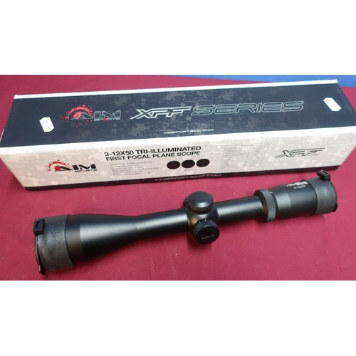 461 - Aim Sports 3-12x50 rifle scope with mounts