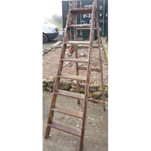 126 - Set of stepladders with Simplex ladder hinges and a patent number