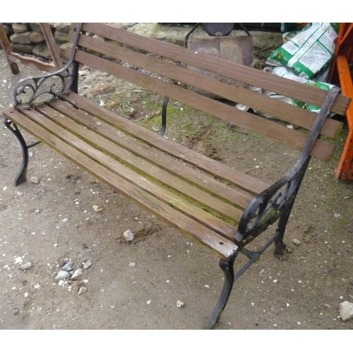 128 - Garden bench with wooden slats