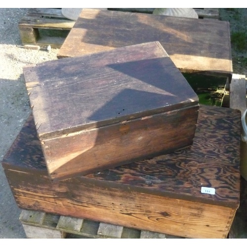 151 - Wooden carpenters box and two others