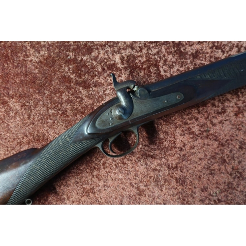 279 - Thomas Turner percussion cap smooth bore rifle (bored out for sleeving), with 33 inch two banded bar... 