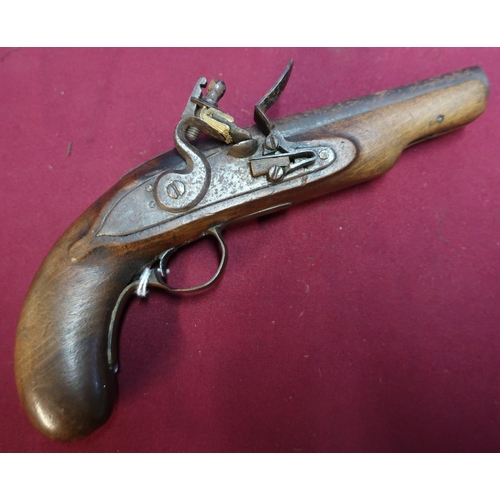 270 - Small flintlock pocket pistol with 4 1/2 inch barrel (A/F)