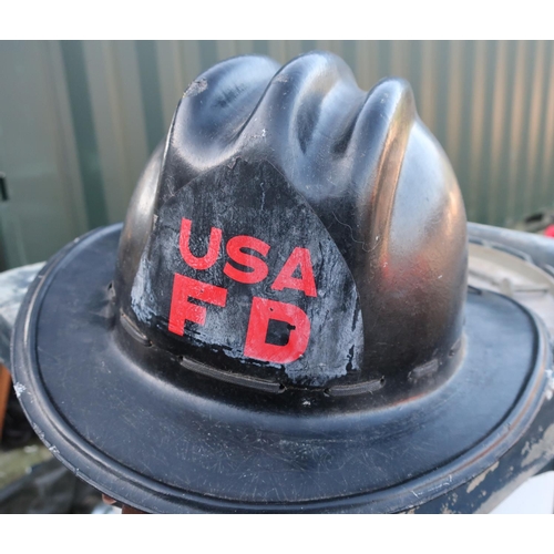 301 - Composite body USA Fire Department helmet with leather liner