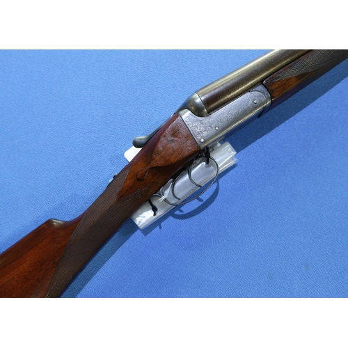 839 - Cole & Son of Portsmouth side by side 12 bore box-lock shotgun with 30 inch Damascus nitro proof bar... 