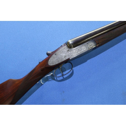 851 - Silver Point Deaton & Kennell 12 bore side lock ejector shotgun with 27 1/2 inch barrels, choke 1/4 ... 