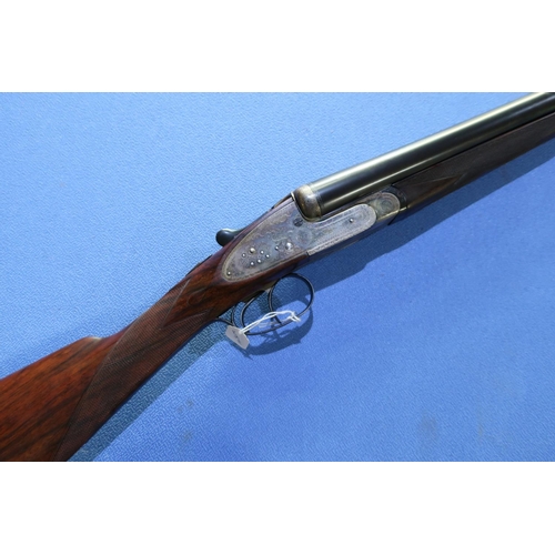 862 - Cased William Powell 12 bore side by side side-lock ejector shotgun with 28 inch barrels, choke 1/4 ... 