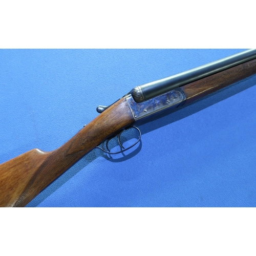 876 - Ugartechea 12 bore side by side shotgun with 28 inch barrels, colour hardened action and 14 3/4 inch... 