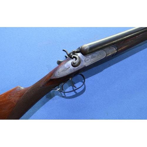 895 - Vickers 12 bore hammer gun with 27 1/2 inch barrels, colour hardened action and C shaped scroll hamm... 