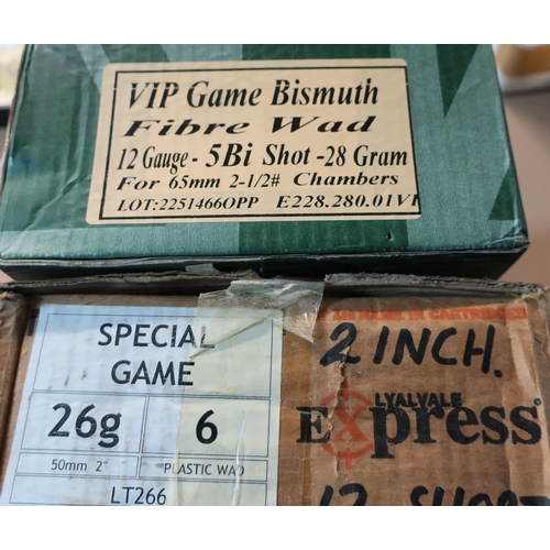 936 - Case of 250 VIP Eley Game Bismuth fibre wad 12 bore 28/5 2 1/2 inch shotgun cartridges (shotgun cert... 