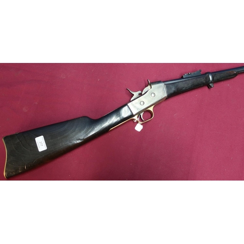 277 - Remington Rolling Block Carbine Rifle with 24 1/5 inch barrel, fixed fore sight and half stocked wit... 