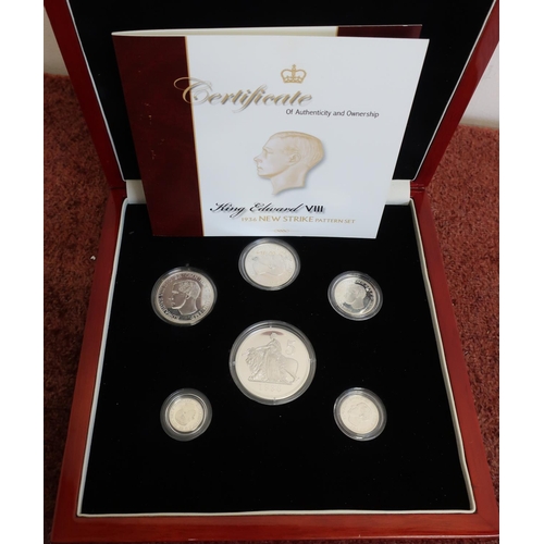 123 - 1936 King Edward VIII new strike six silver coin proof patent set in original case