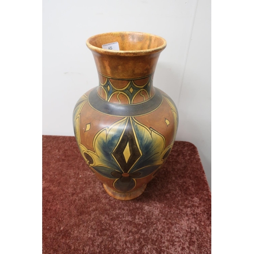 65 - Chameleon Ware studio pottery vase by Clews & Co. Ltd: Tunstall and numbered 61/125 (height 37cm)