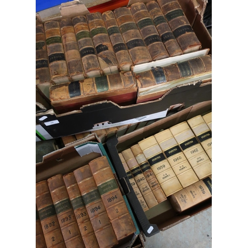 98 - Extremely large quantity of leather bound and half leather bound Queens bench division law reports d... 