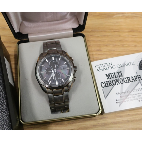 588 - Boxed Citizen Chronograph gents wristwatch