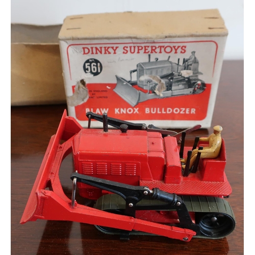 6 - Boxed Dinky super toys No.561 Blaw Knox bulldozer (in red)