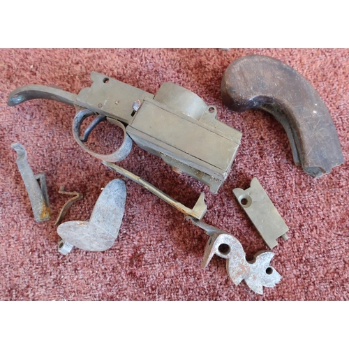 595 - Part of a large flintlock tinder lighter (A/F)