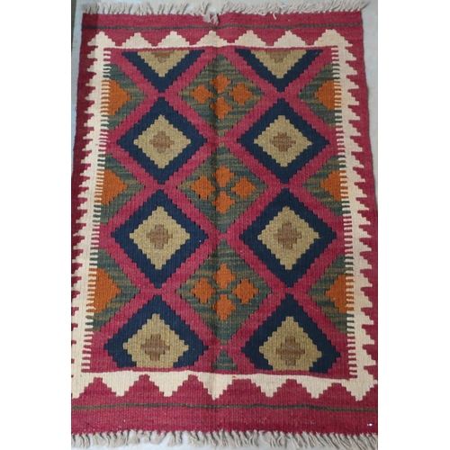 610 - Maimana Kelim rug (87cm x 62cm)