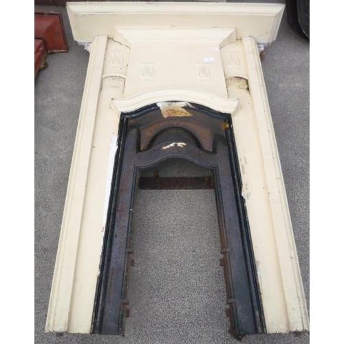 169 - Set of two large cast iron fire surrounds with mantels