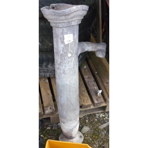 197 - 19th C lead water pump tap and column (length 81cm)