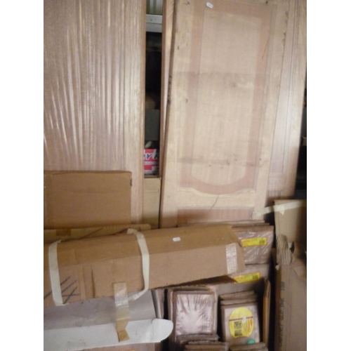 58 - Large collection of kitchen units (unused) and quality pine shelving units