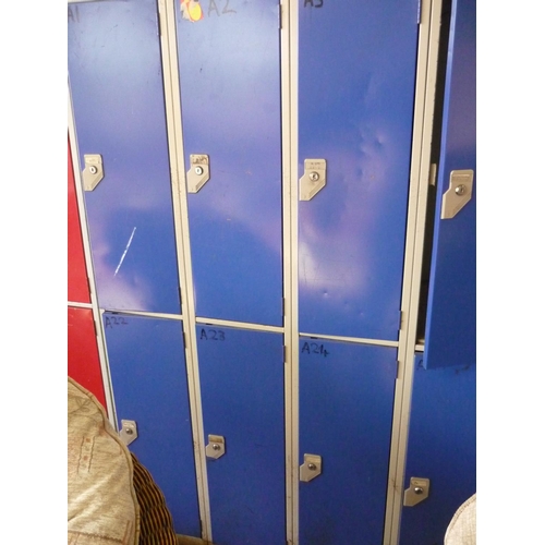 63 - Eight compartment metal locker unit