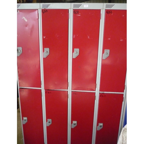 64 - Eight compartment metal locker unit