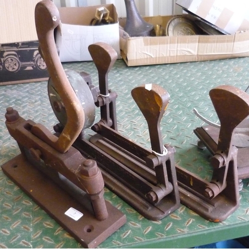 7 - Vintage press and two other items