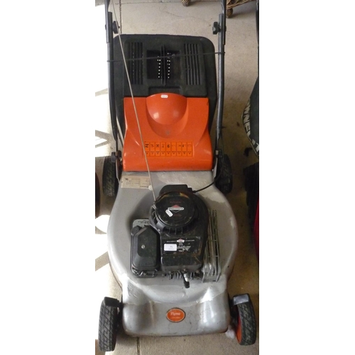 75 - Flymo petrol lawnmower with Briggs and Stratton engine