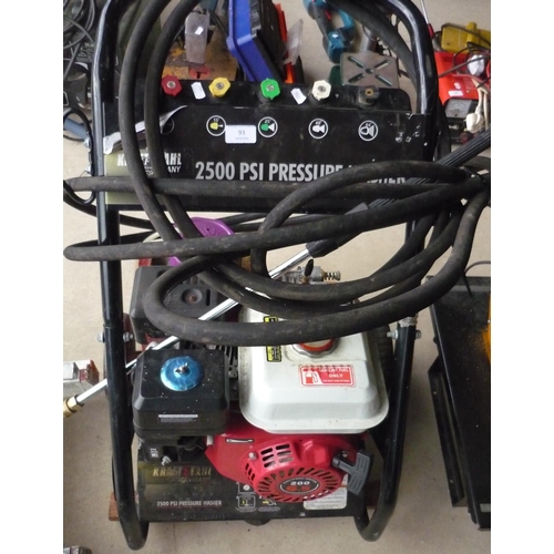 93 - Craft tech 2500PSI petrol pressure washer