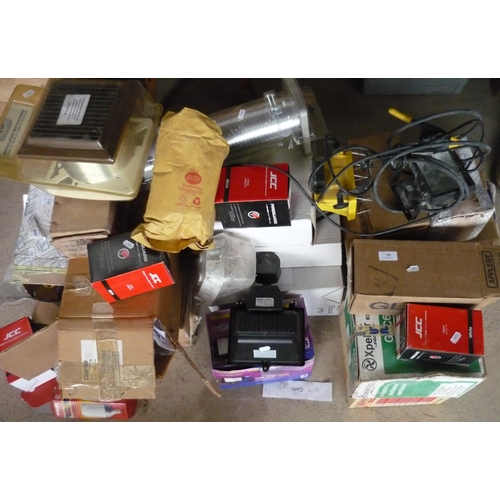 98 - Extremely large collection of electrical equipment including lamps, bulbs, air vents etc