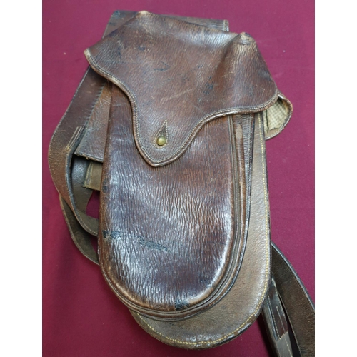 156 - 19th/20th C tan leather pair of saddle holsters