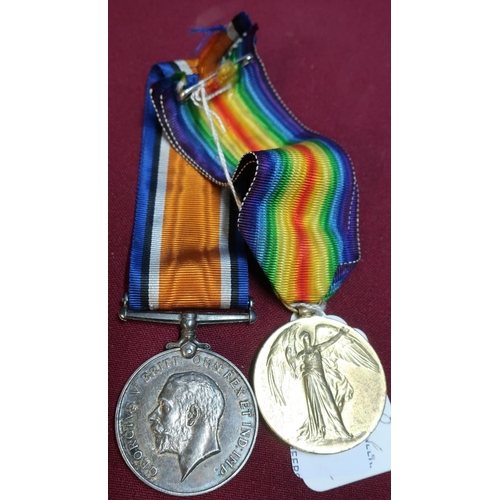 165 - A WWI pair comprising of 1939-45 war medal and victory medal awarded to 289119 SPR.a.gibson r.e