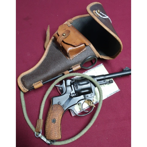22 - Russian M1895 Magant revolver c.WWII 1940 issue with various stamped markings, complete with holster... 