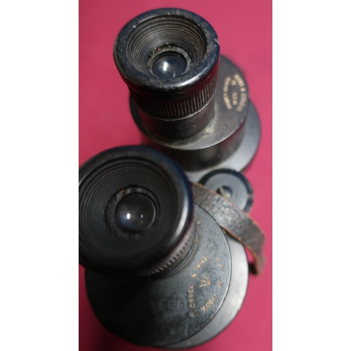 33 - Pair of Barr & Stroud military issue binoculars, no.1900A with broad arrow marks, leather eye covers