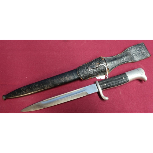 59 - German K98 dress bayonet, complete with sheath and leather frog