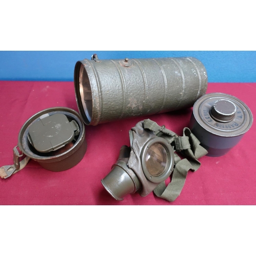 72 - c.WWII German gas mask complete with canister and outer carry case