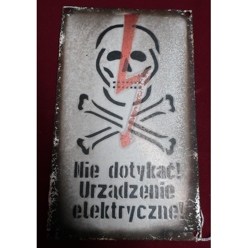 75 - Polish enamel warning sign (15cm x 25cm)