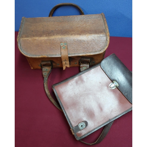 181 - Military map case/dispatch riders case and a reinforced leather military style carry case (2)