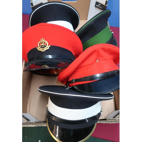 206 - Selection of various British military peak caps for various guard regiment and RMP (5)