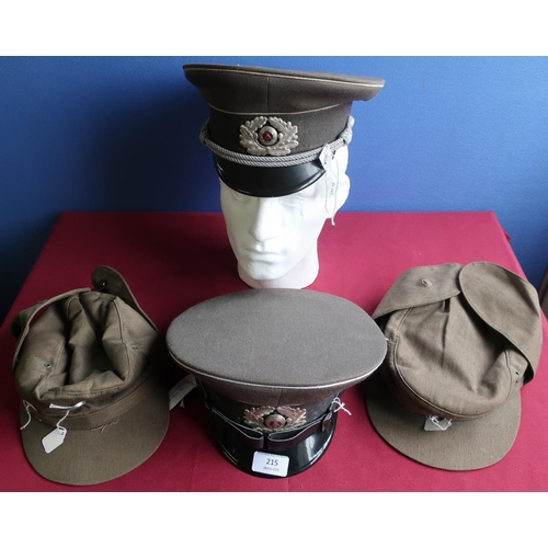 215 - Two German postwar military officers peaked caps, and two ski caps (4)