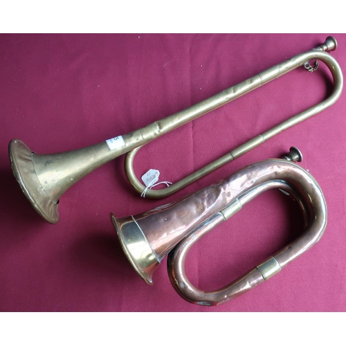 225 - Military style bugle and a similar horn (2)